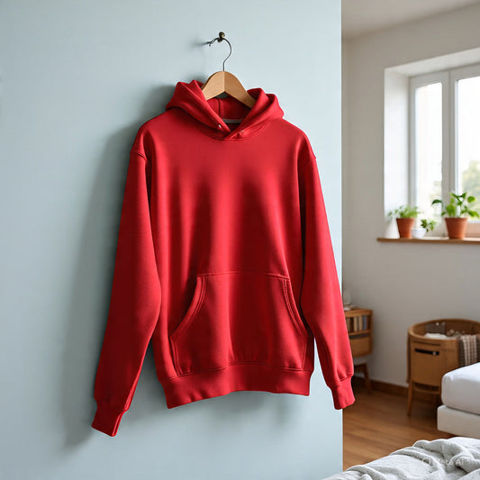 Premium 3-Thread Fleece Hoodie Red