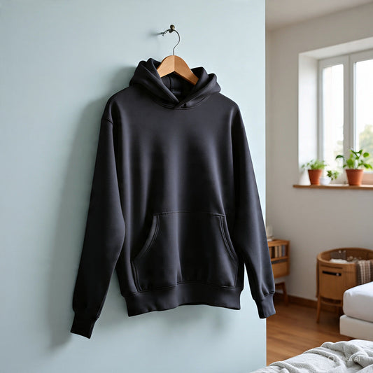 Premium 3-Thread Fleece Hoodie Black