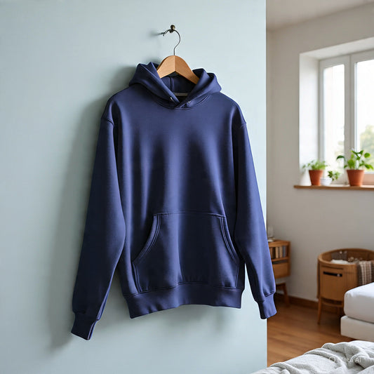 Premium 3-Thread Fleece Hoodie Blue
