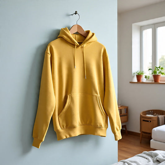 Premium 3-Thread Fleece Hoodie Yellow
