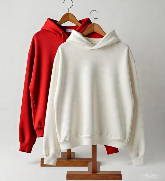 Pack of 2 Premium Hoodies – Ultimate Comfort & Style Combo (Red & White)