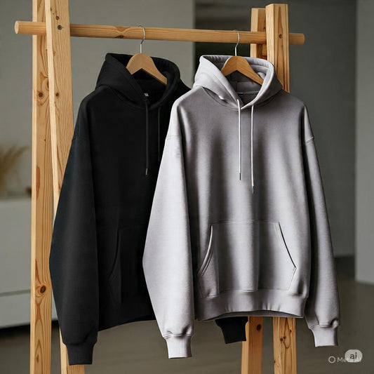 Pack of 2 Premium Hoodies – Ultimate Comfort & Style Combo (Black & Gray)